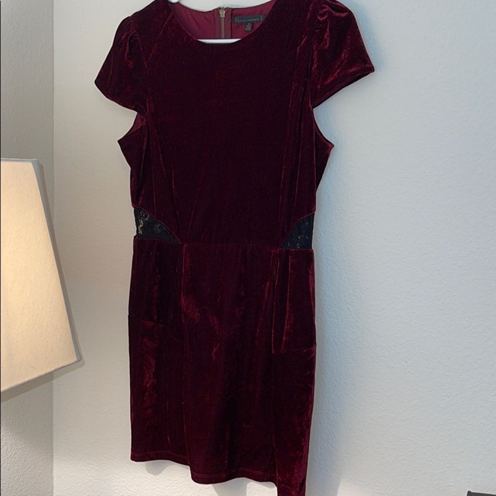 Urban outfitters red velvet dress